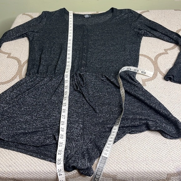 Aerie Cozy Charcoal Gray Long Sleeve Romper - Picture 11 of 14